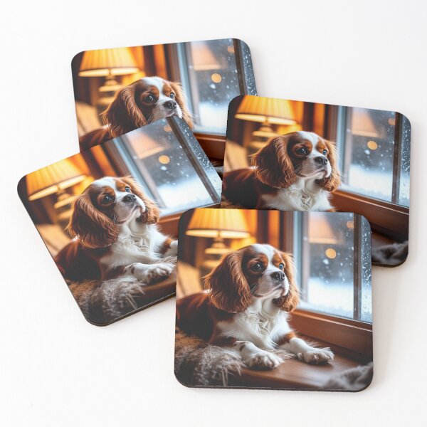 Item preview, Cavalier King Charles Spaniel by the Window – Cozy Evening Mood designed and sold by AmetistLight.