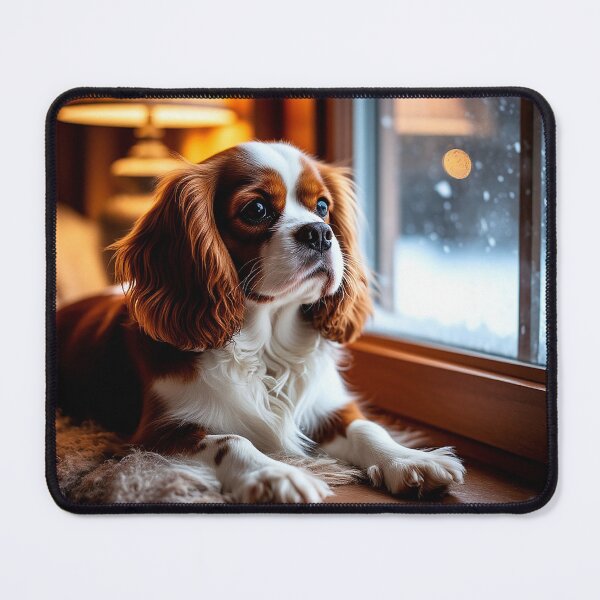 Item preview, Cavalier King Charles Spaniel by the Window – Cozy Evening Mood designed and sold by AmetistLight.