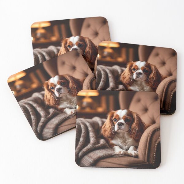 Item preview, Cozy Cavalier King Charles Spaniel in Armchair – Warm Home Interior designed and sold by AmetistLight.