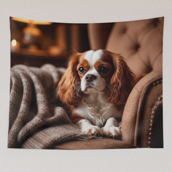 Item preview, Cozy Cavalier King Charles Spaniel in Armchair – Warm Home Interior designed and sold by AmetistLight.