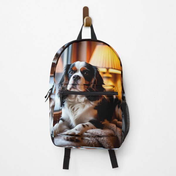 Item preview, Cavalier King Charles Spaniel by the Fireplace – Warm Cozy Evening designed and sold by AmetistLight.
