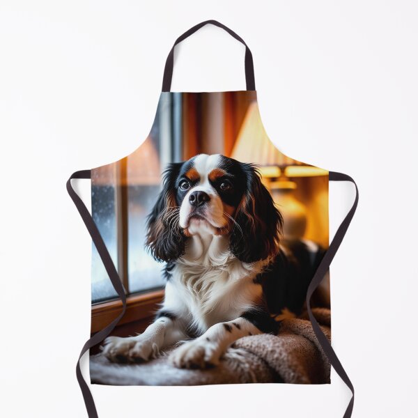 Item preview, Cavalier King Charles Spaniel by the Fireplace – Warm Cozy Evening designed and sold by AmetistLight.