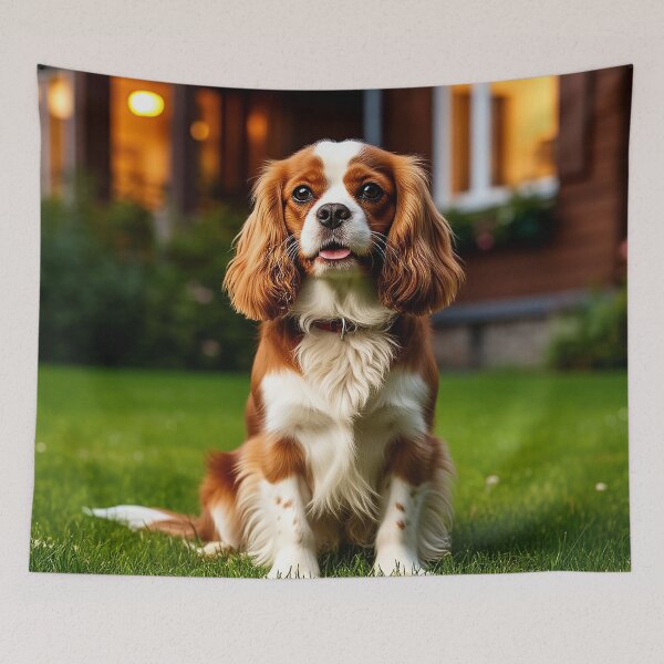 Item preview, Cavalier King Charles Spaniel in Garden – Peaceful Home Moment designed and sold by AmetistLight.
