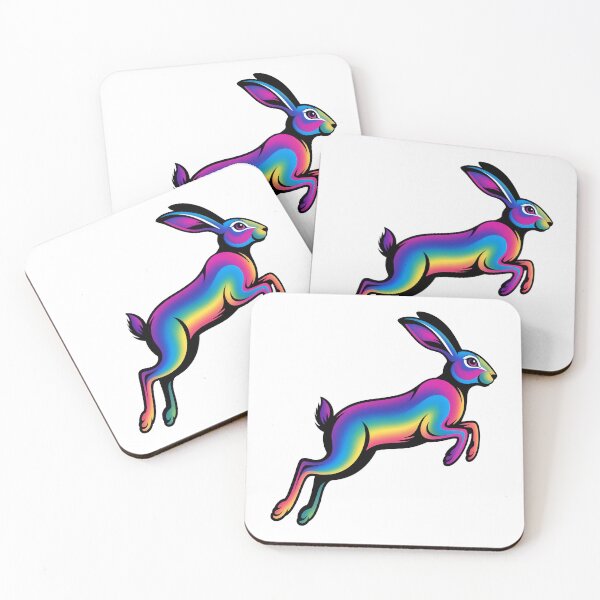 Item preview, Energetic Rainbow Hare – Vibrant Neon Animal Illustration designed and sold by RBToper.