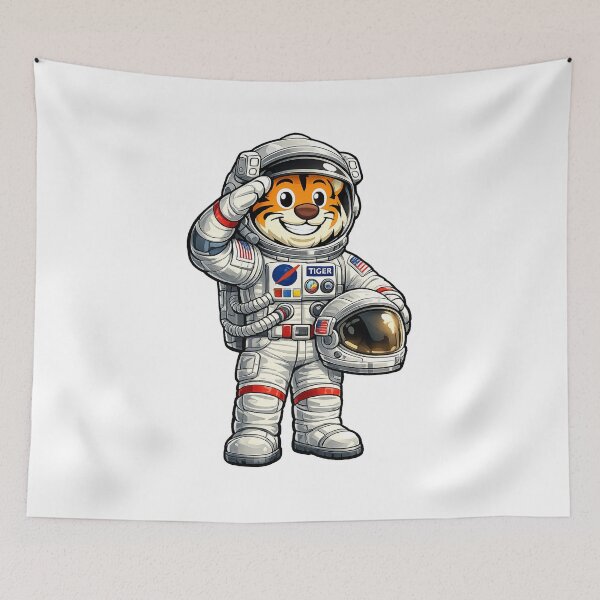 Item preview, Astronaut Tiger Cartoon – Space Explorer Mascot Illustration designed and sold by jusmich.