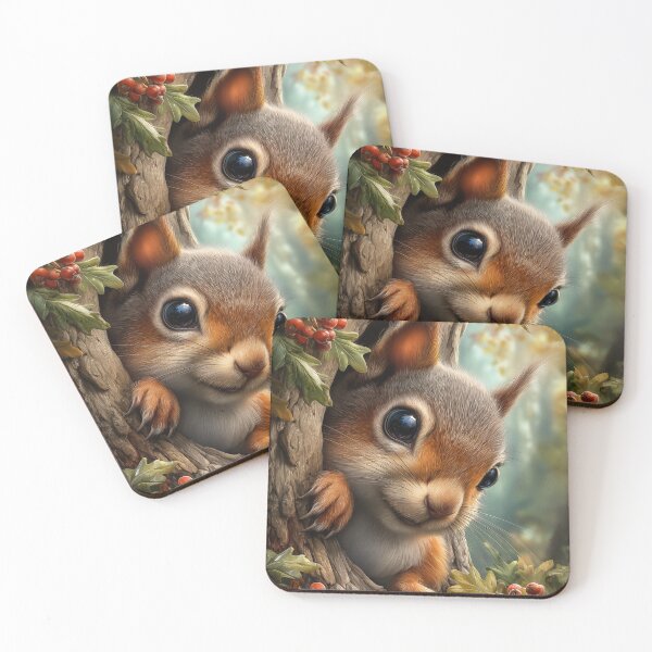 Item preview, Cute Squirrel Peeking from Tree Hollow designed and sold by PetsArt.