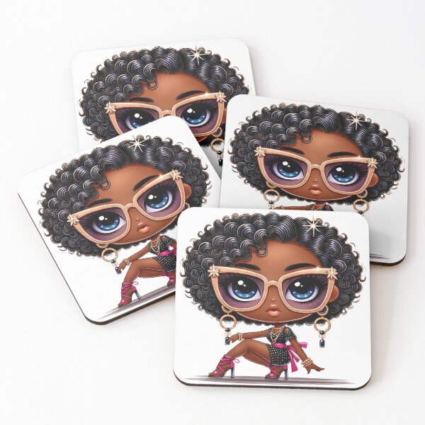 Item preview, Black Girl Chibi Fashion Illustration Curly Hair designed and sold by Lulunza.