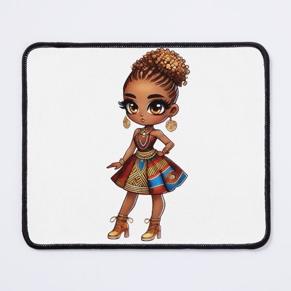 Item preview, African Chibi Girl Traditional Dress Cute Art designed and sold by Lulunza.