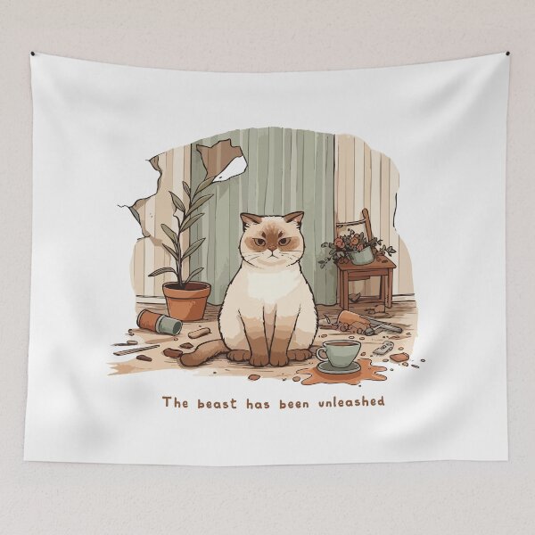 Item preview, The Beast Has Been Unleashed - Funny Cat Humor designed and sold by Scaryzz.