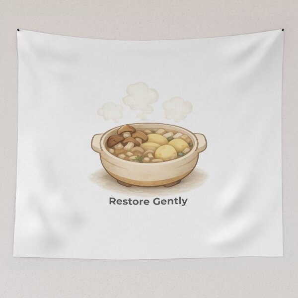 Item preview, Restore Gently – Mushroom & Potato Hot Pot  Saishoku-Kenbi – Nabe Wellness #02 designed and sold by Yohei-Studio.