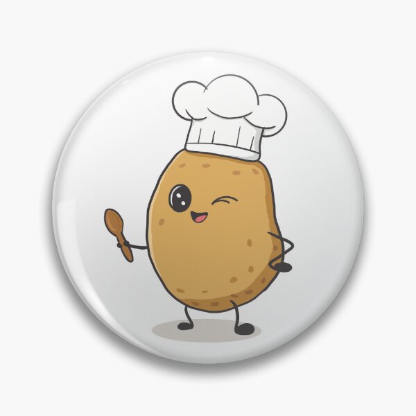 Item preview, Cute Chef Potato Character - Kawaii Cartoon Potato with Chef Hat and Wooden Spoon designed and sold by Potattoo.