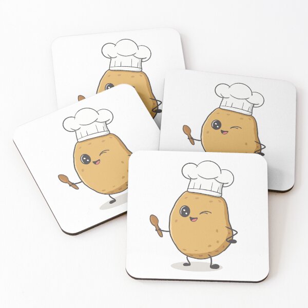 Item preview, Cute Chef Potato Character - Kawaii Cartoon Potato with Chef Hat and Wooden Spoon designed and sold by Potattoo.