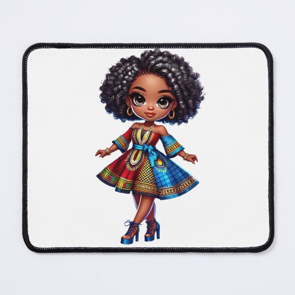 Item preview, Cute African Chibi Girl Colorful Dress designed and sold by Lulunza.