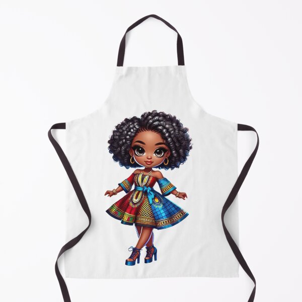 Item preview, Cute African Chibi Girl Colorful Dress designed and sold by Lulunza.