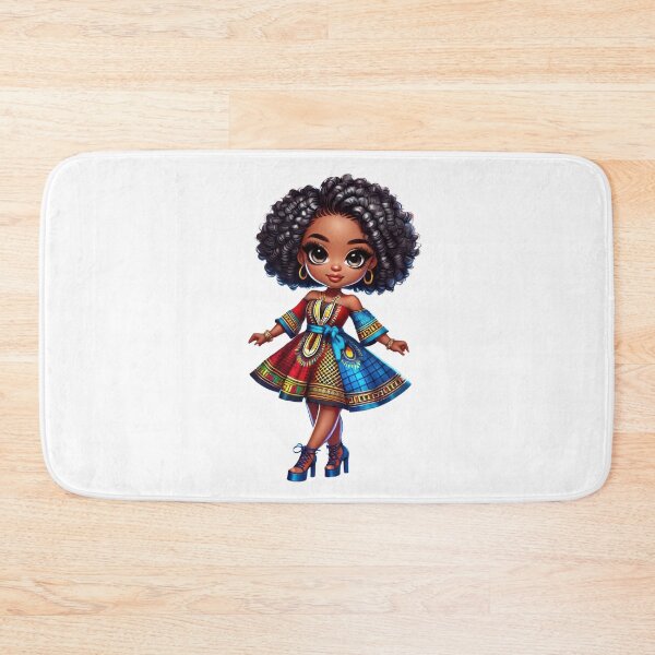 Item preview, Cute African Chibi Girl Colorful Dress designed and sold by Lulunza.