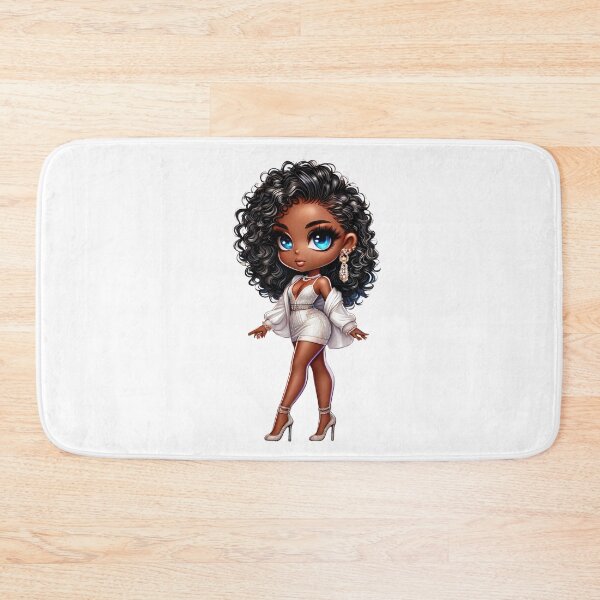 Item preview, Elegant Black Girl Chibi Fashion Illustration designed and sold by Lulunza.