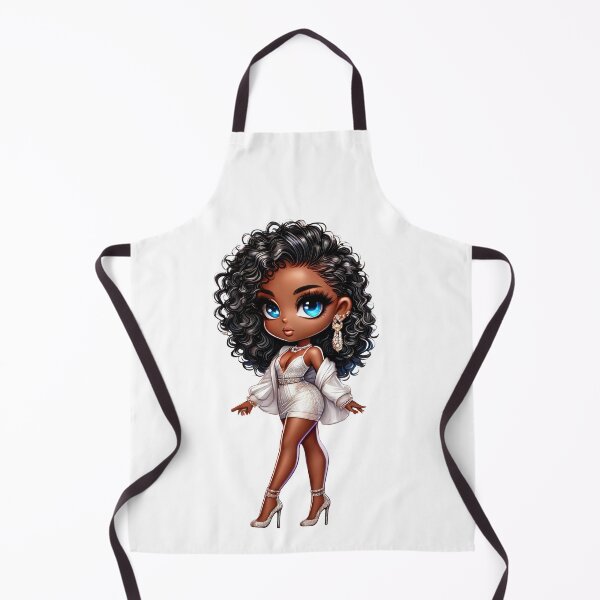 Item preview, Elegant Black Girl Chibi Fashion Illustration designed and sold by Lulunza.