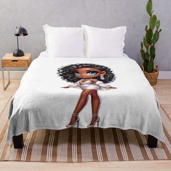 Item preview, Elegant Black Girl Chibi Fashion Illustration designed and sold by Lulunza.