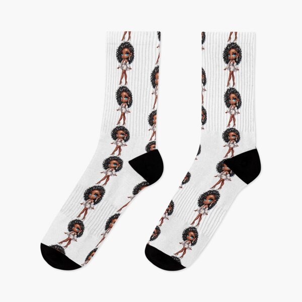 Item preview, Elegant Black Girl Chibi Fashion Illustration designed and sold by Lulunza.