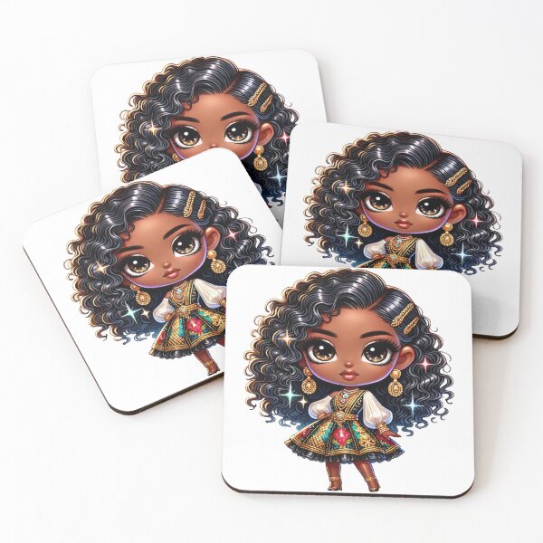 Item preview, Luxury African Chibi Girl Fashion Art designed and sold by Lulunza.