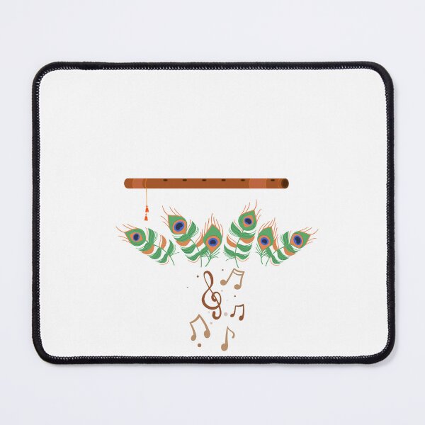 Item preview, Krishna Flute with Peacock Feathers – Spiritual Indian Art designed and sold by KKCreationz.