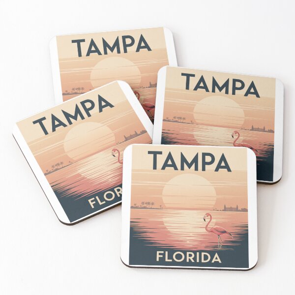 Item preview, Tampa Florida Vintage Flamingo Poster - Minimalist Retro Sunset Art designed and sold by CircinusStore.