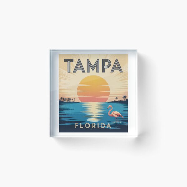 Item preview, Tampa Florida Vintage Flamingo Poster - Minimalist Retro Coastal Art designed and sold by CircinusStore.