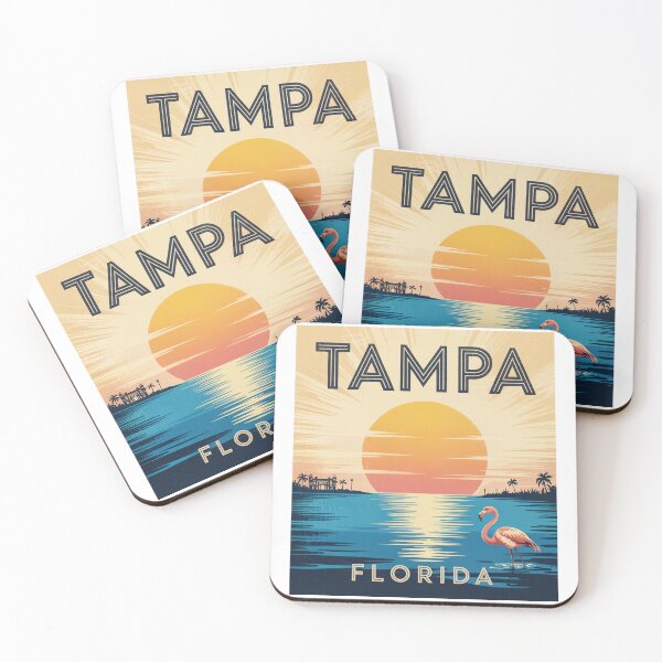 Item preview, Tampa Florida Vintage Flamingo Poster - Minimalist Retro Coastal Art designed and sold by CircinusStore.