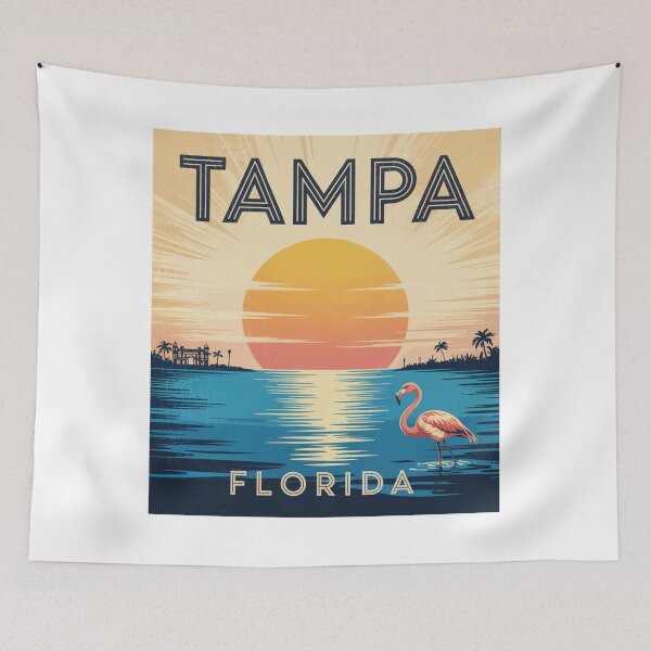 Item preview, Tampa Florida Vintage Flamingo Poster - Minimalist Retro Coastal Art designed and sold by CircinusStore.