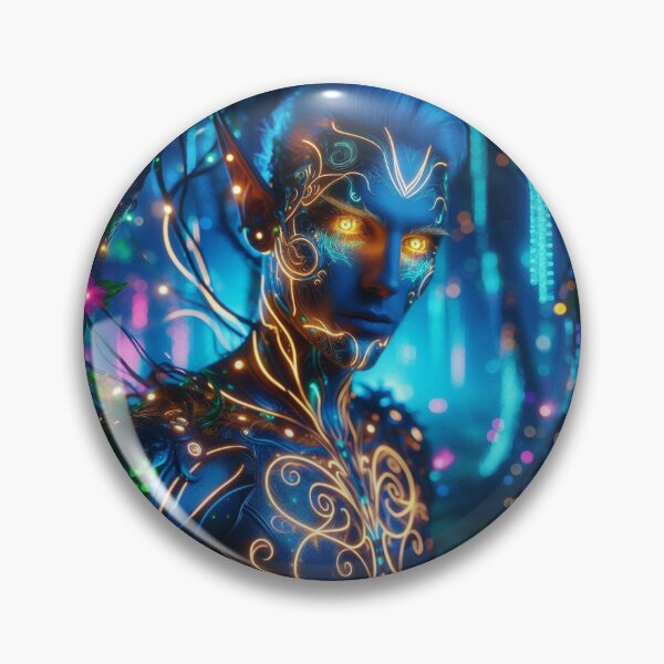 Item preview, Cyber Elf in Neon Forest – Futuristic Grace meets glowing Nature & digital Magic designed and sold by FotoworldEdel.