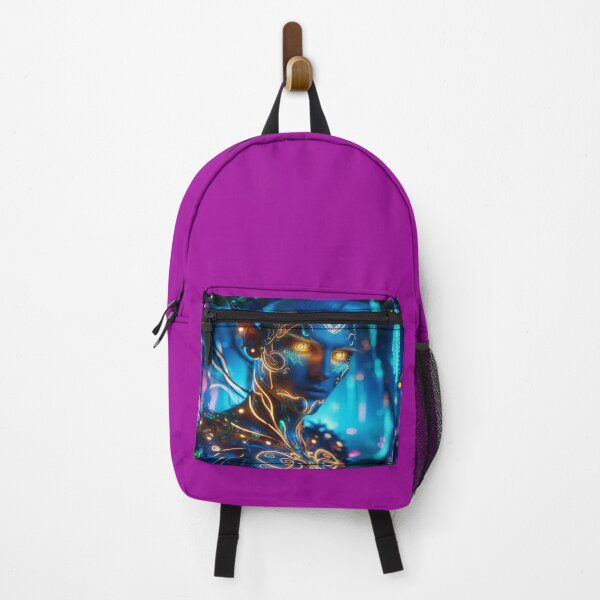 Item preview, Cyber Elf in Neon Forest – Futuristic Grace meets glowing Nature & digital Magic designed and sold by FotoworldEdel.
