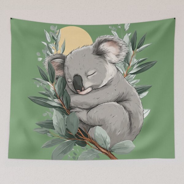 Item preview, Sleeping Koala – Cute animal illustration with gentle tranquility designed and sold by Meiersbeste.