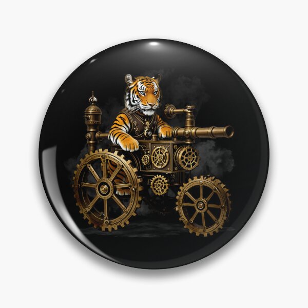 Item preview, Steampunk Tiger Gate Guardian, Mechanical Tiger of Awakening designed and sold by CrisMor-Art.