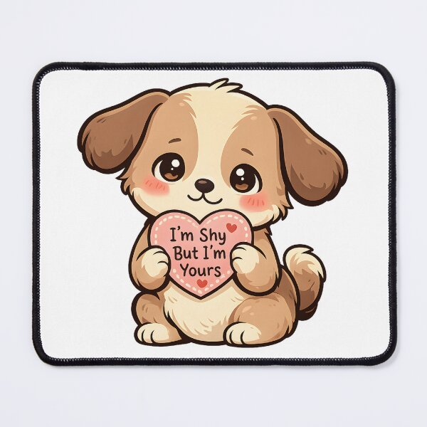 Item preview, I’m Shy But I’m Yours Puppy - Cute Valentine Dog Design designed and sold by ProQ Creative Prints.