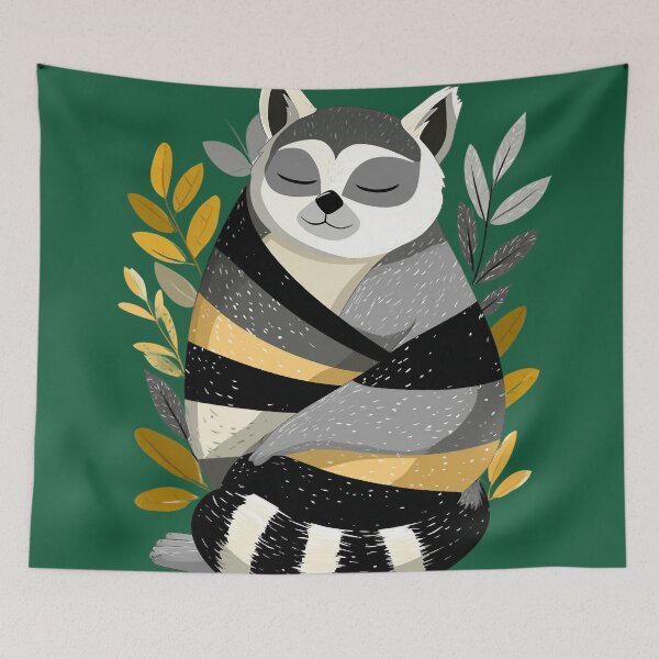 Item preview, Sleeping Lemur – Calm animal illustration with a nature motif designed and sold by Meiersbeste.