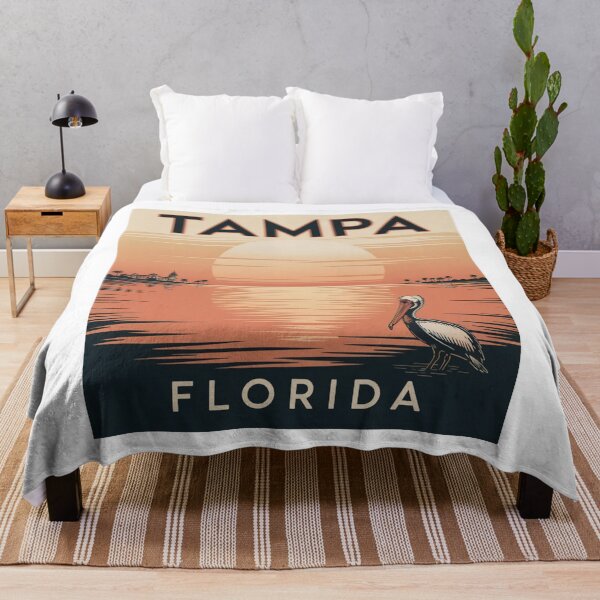 Item preview, Tampa Florida Vintage Travel Poster - Retro Pelican Sunset & Wildlife designed and sold by CircinusStore.