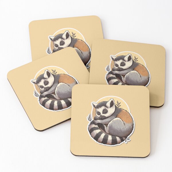 Item preview, Sleeping Lemur – Cute animal illustration in a warm color palette designed and sold by Meiersbeste.