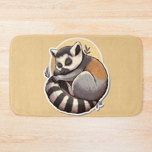 Item preview, Sleeping Lemur – Cute animal illustration in a warm color palette designed and sold by Meiersbeste.