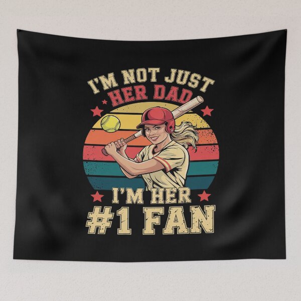 Item preview, Not Just Her Dad I'm Her Fan Proud Softball Player  designed and sold by MarkLeedsArt.