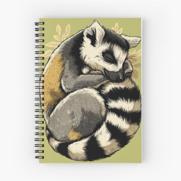 Item preview, Sleeping Lemur – Gentle animal illustration with leaf motif designed and sold by Meiersbeste.