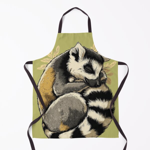 Item preview, Sleeping Lemur – Gentle animal illustration with leaf motif designed and sold by Meiersbeste.