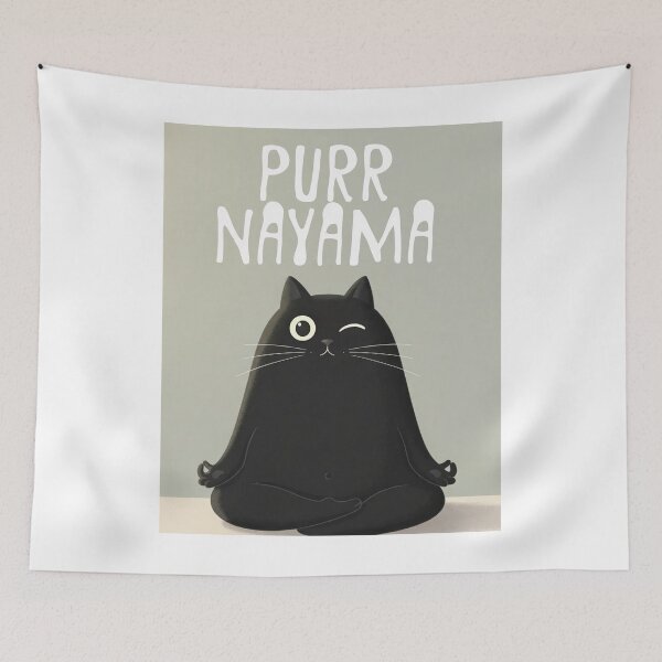 Item preview, Purrnayama - Zen Yoga Black Cat designed and sold by ikidyounot.