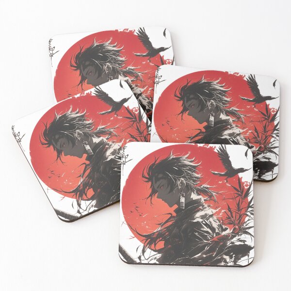 Item preview, Crimson Moon Samurai – Dark Anime Warrior Under the Red Sun designed and sold by Dyan4.