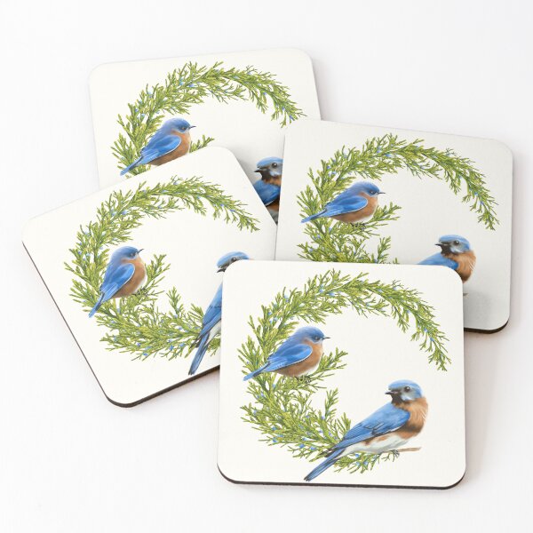 Item preview, Eastern Bluebird on Juniper tree designed and sold by Art_By_Wing.