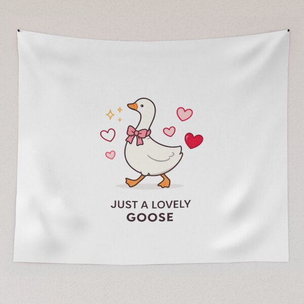 Item preview, Just A Lovely Goose Cute Aesthetic Goose Illustration With Hearts designed and sold by bilal sibgui.