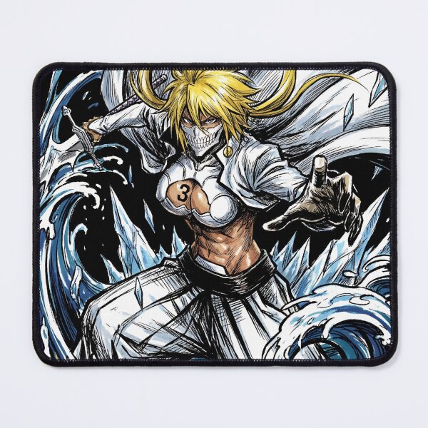 Item preview, Blonde Haired Shark Espada Tercera Arrancar Resurrection Tiburon Water Cascade Swordswoman Hollow Mask Fierce Queen Anime Warrior Fan Art Portrait Illustration Poster T-Shirt Sticker Print Gift designed and sold by Senpaiwaves.