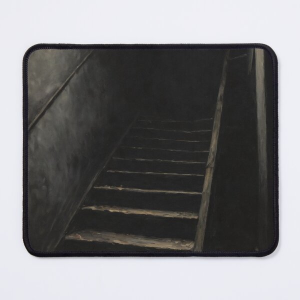 Item preview, Abandoned Staircase in Darkness – Moody Atmospheric Interior Wall Art designed and sold by Visualynx.
