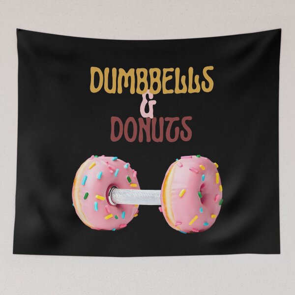 Item preview, Sweet Gains: Dumbbells & Donuts designed and sold by BoldPowStudio.