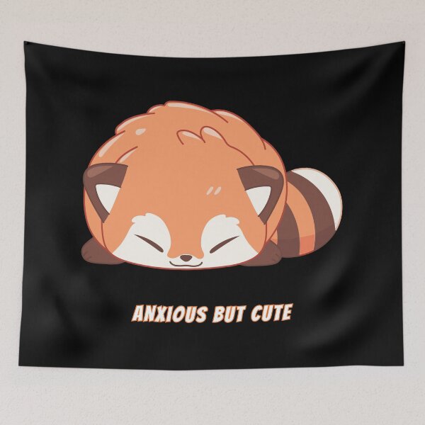 Item preview, Anxious But Cute Red Panda Kawaii Anxiety Meme designed and sold by AnimalMemeHub.