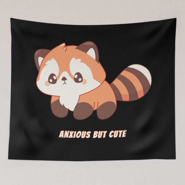 Item preview, Anxious But Cute Red Panda Kawaii Anxiety Meme designed and sold by AnimalMemeHub.